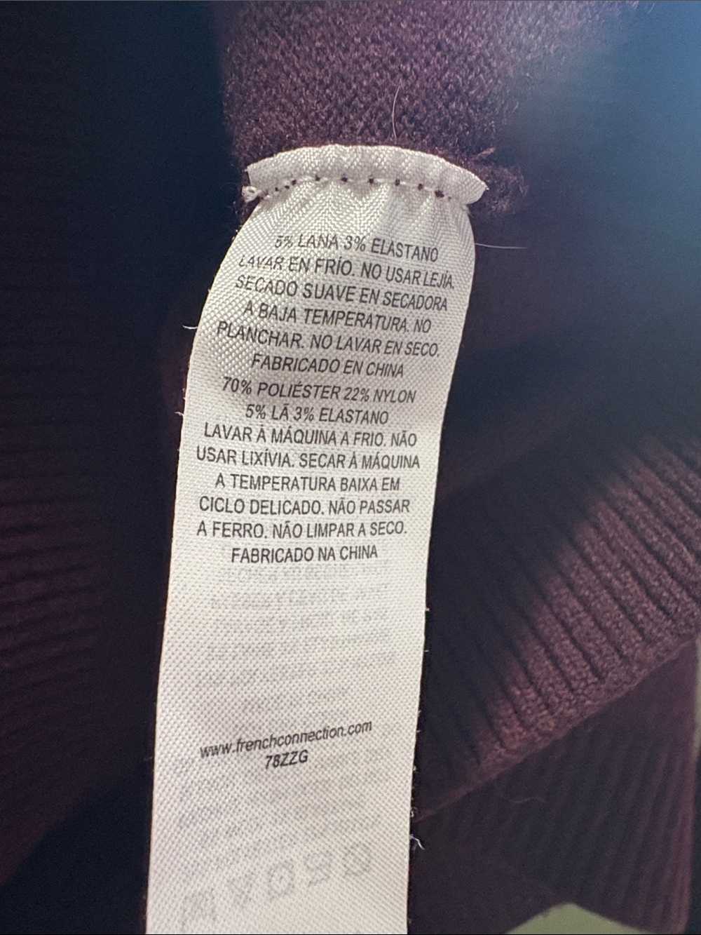 French Connection Burgundy Cropped Knit Sweater XS - Picture 5 of 5